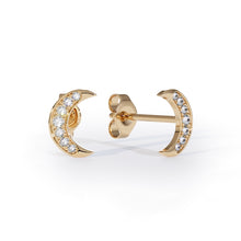 diamonds moon earrings studs