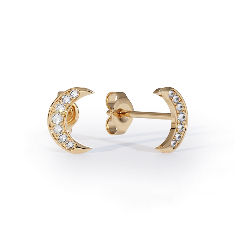 diamonds moon earrings studs