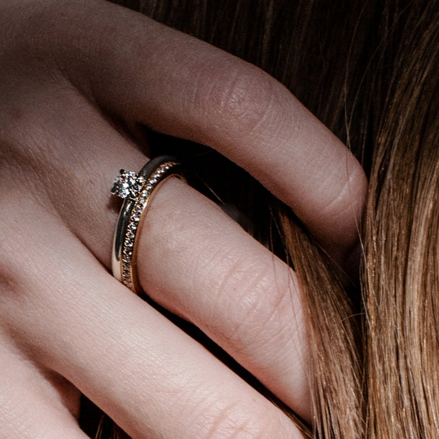 duo white engagement ring