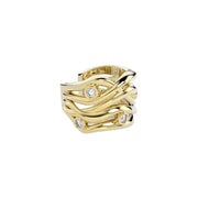 Bare Souls organic five golden threads ear cuff with diamonds by Formes Fine Jewelry