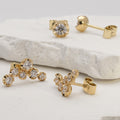 gold earrings with diamonds