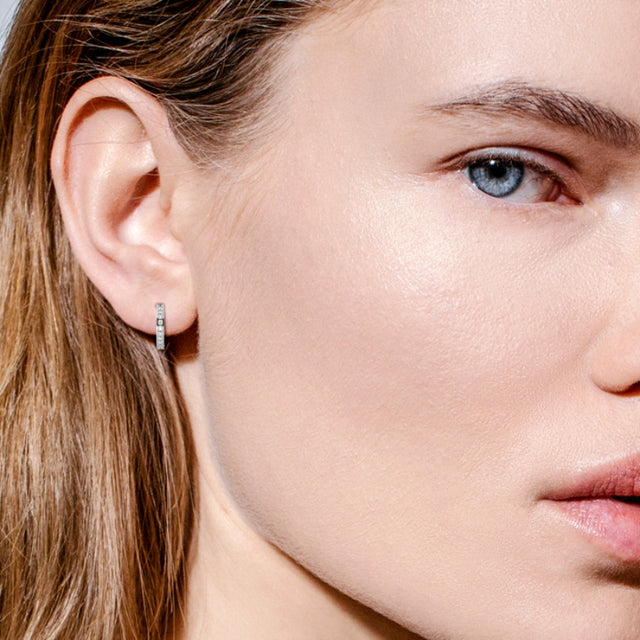 edgy hoop earrings with diamonds by Formes