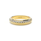 Tiny Clash edgy wedding ring with a single diamonds line