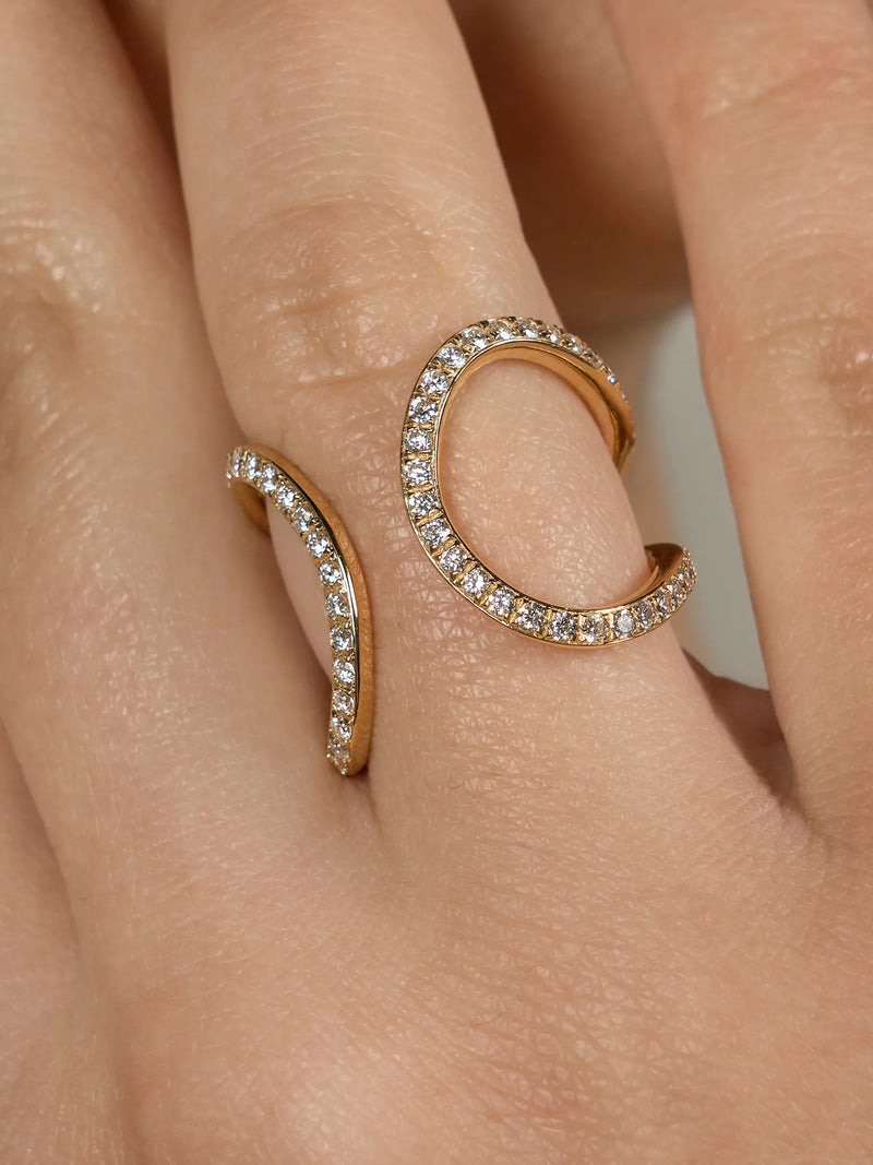 ring ear cuff yellow gold and diamonds