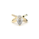 luxury pear diamond ring statement or engagement with lab grown or natural diamonds by Formes