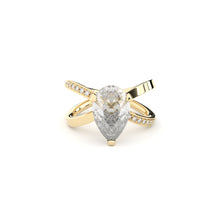 luxury pear diamond ring statement or engagement with lab grown or natural diamonds by Formes