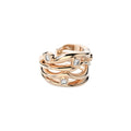 Bare Souls organic golden four threads ear cuff with diamonds by Formes Fine Jewelry