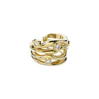 Bare Souls organic golden four threads ear cuff with diamonds by Formes Fine Jewelry