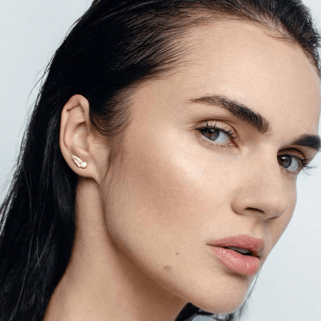 golden wings earrings with diamonds from formes