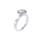 modern halo diamond engagement ring by formes fine jewelry white gold side