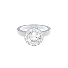 modern halo diamond engagement ring by formes fine jewelry white gold
