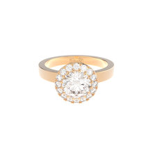 modern halo diamond engagement ring by formes fine jewelry rose gold