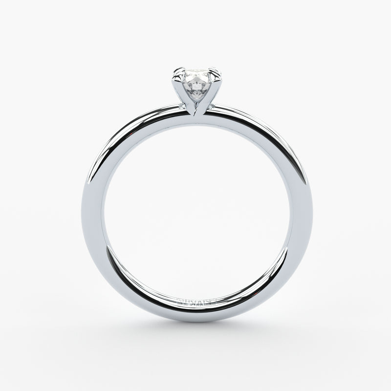 handcrafted engagement ring with lab made or natural diamonds by formes white side top