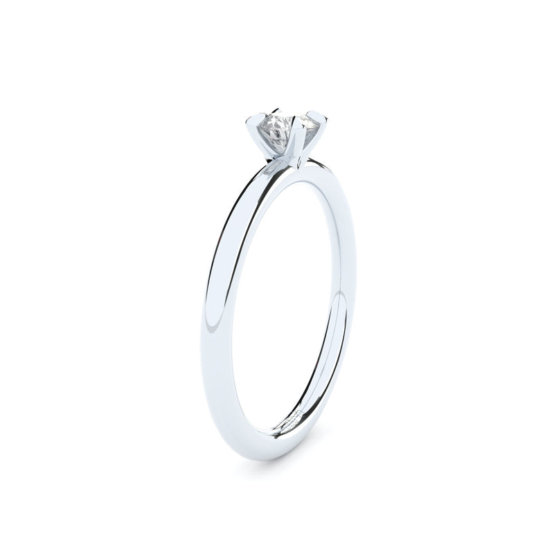 handcrafted engagement ring with lab made or natural diamonds by formes white side