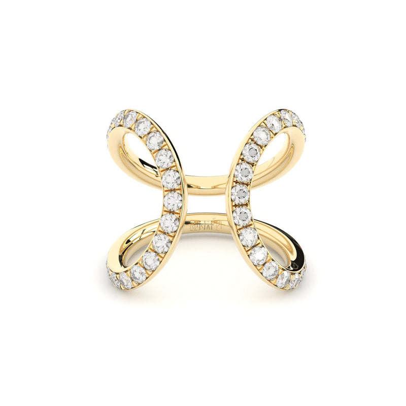 ring ear cuff yellow gold and diamonds