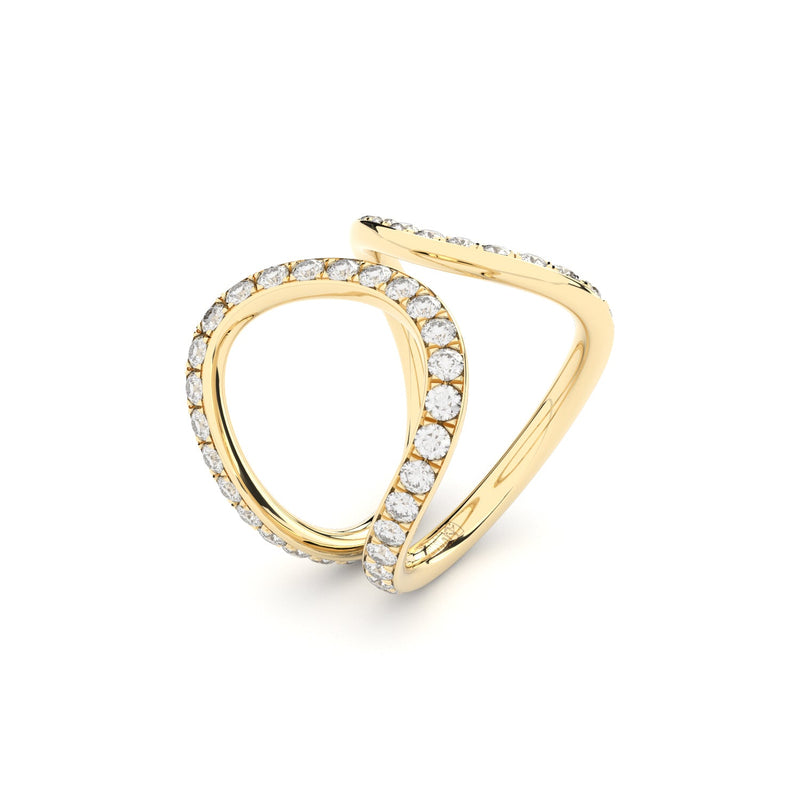 ring ear cuff yellow gold and diamonds 