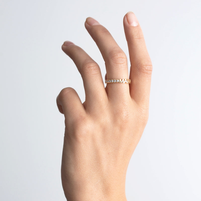 mama eternity ring with lab grown diamonds by Formes