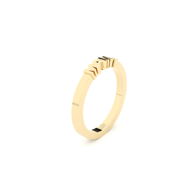 mama ring designer created fine edgy golden ring from Formes yellow side