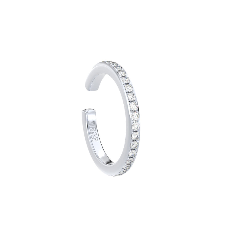modern ear cuff and ring in one with diamonds in gold by formes white gold