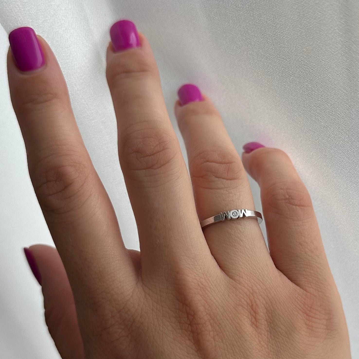 mom ring white center diamond
