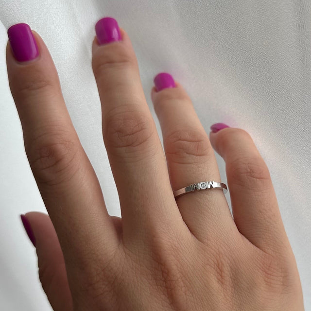 mom ring white center diamond