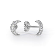 moon studs with diamonds by Formes