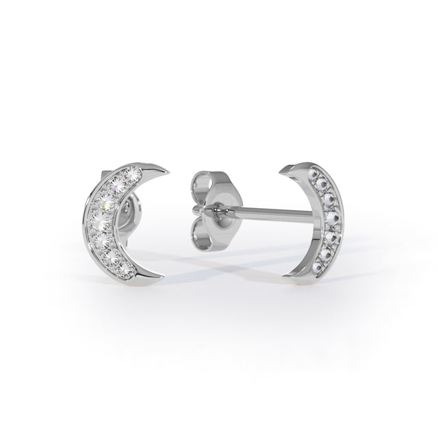 moon studs with diamonds by Formes