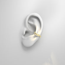 Bare Souls organic golden thread ear cuff with diamonds by Formes Fine Jewelry