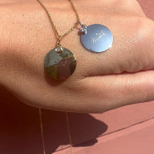 Round amulet with lab grown or natural  diamonds for engraving by Formes engraved pendant amulet with lab grown diamonds by Formes