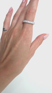 Reflection luxury three-row diamond eternity band