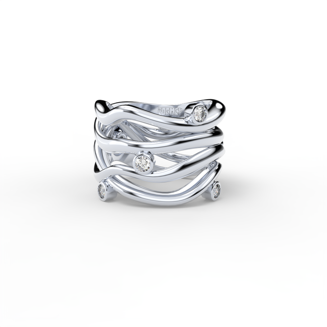 BARE SOULS FOUR-SHANK RING, 0,28 CT DIAMONDS