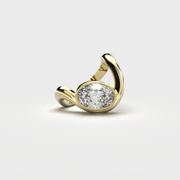 Bare Souls Wave ring, 1.00 ct oval diamond by Formesjewelry.com