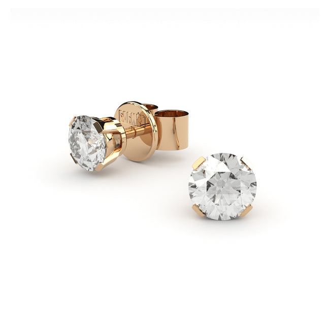 rose luxury diamond studs handmade by Formes