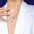 Round amulet with lab grown or natural diamonds for engraving by Formes engraved pendant amulet with lab grown diamonds by Formes