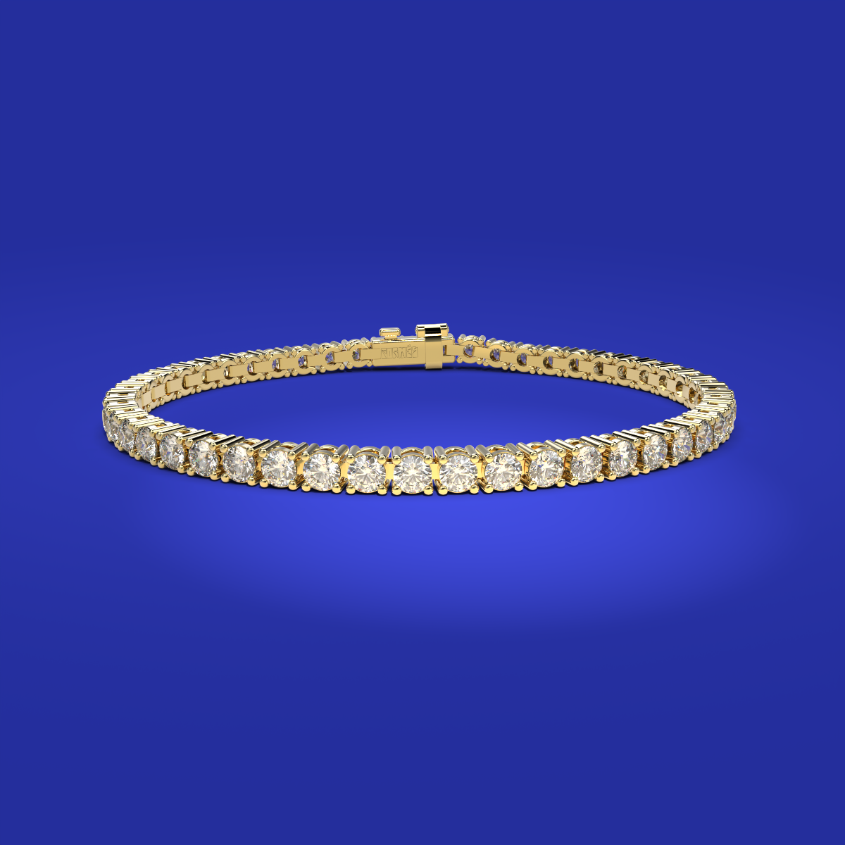 Tennis bracelet with diamonds by Formes Fine Jewelry with perfect closure