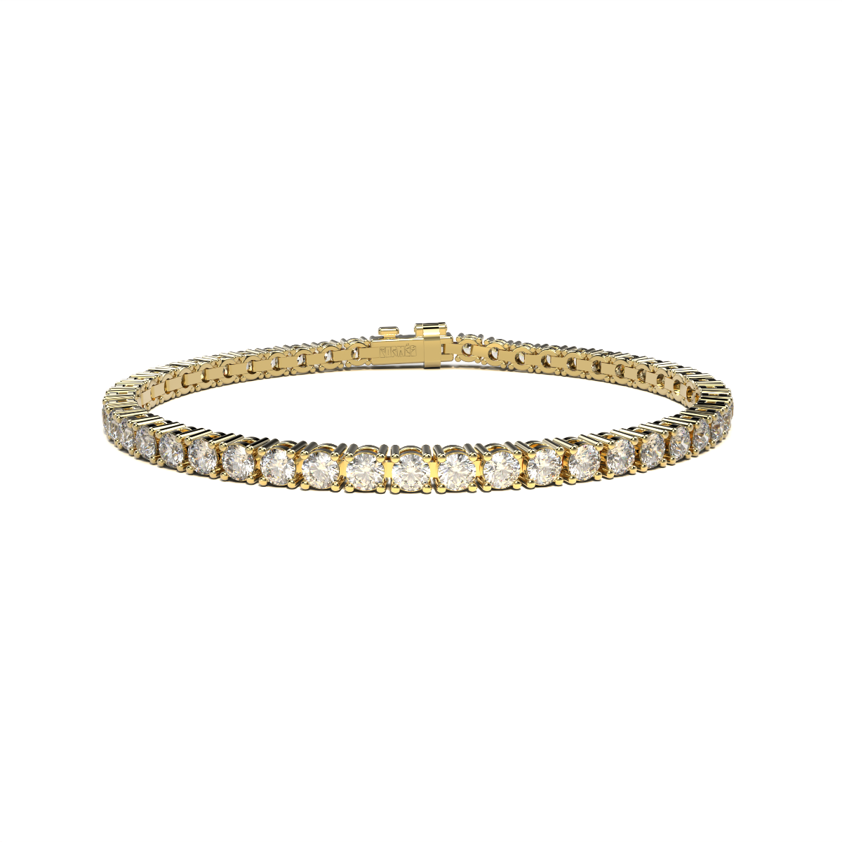 Tennis bracelet with diamonds by Formes Fine Jewelry with perfect closure