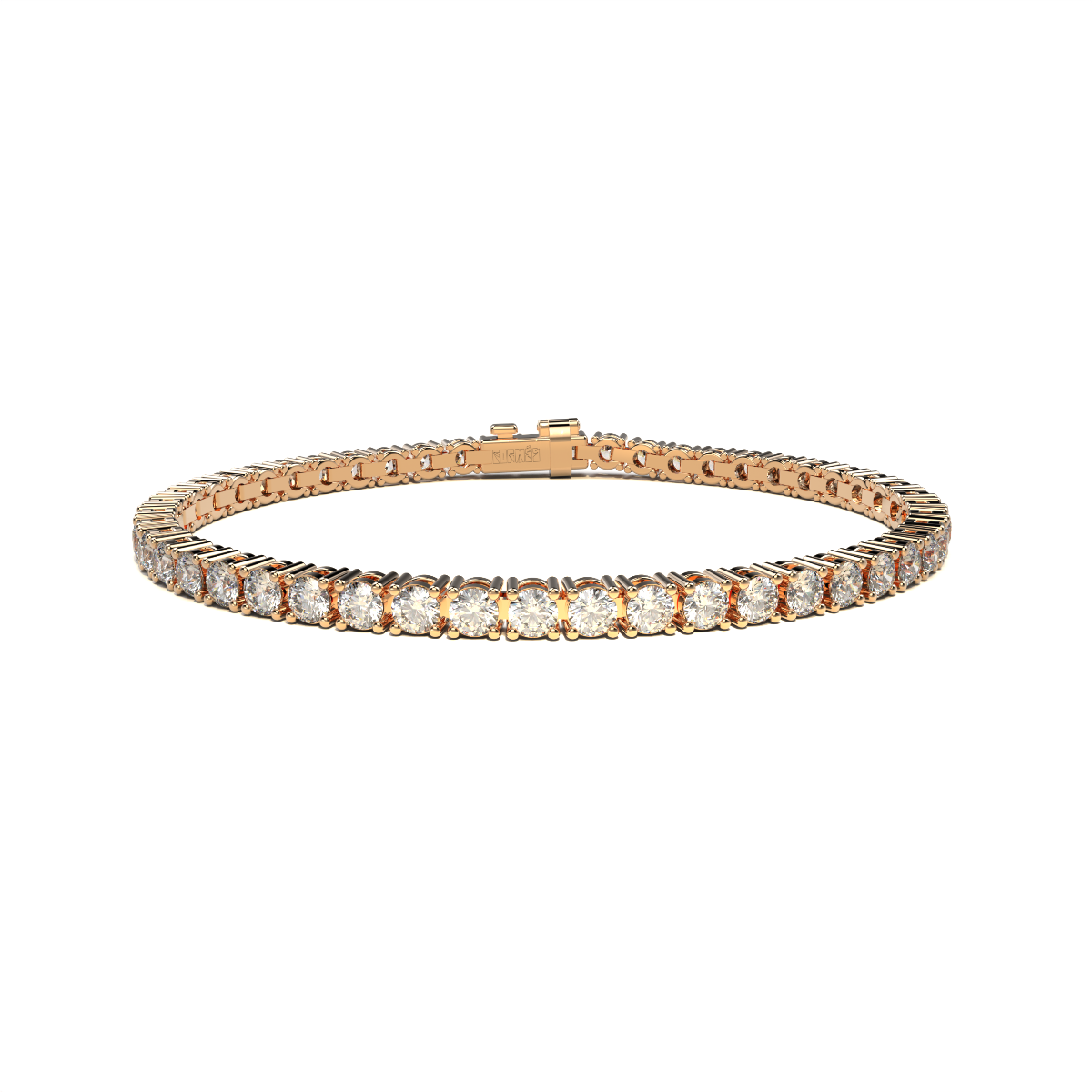Tennis bracelet with diamonds by Formes Fine Jewelry with perfect closure