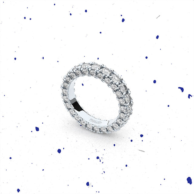 Reflection luxury three-row diamond eternity band
