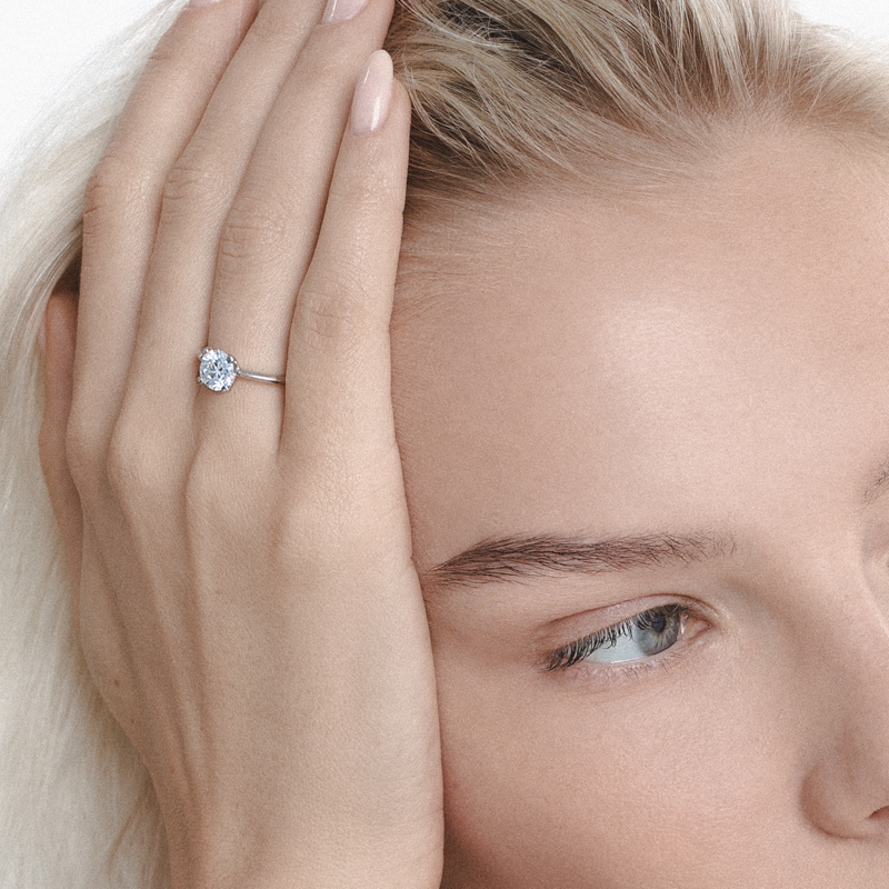 Tiny Clash engagement ring, 1.00+ ct