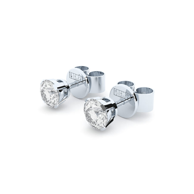 white luxury diamond studs handmade by Formes
