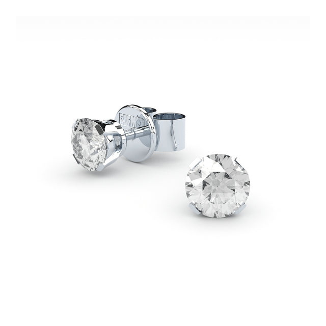 white luxury diamond studs handmade by Formes