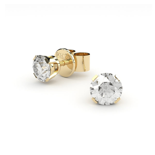 yellow luxury diamond studs handmade by Formes