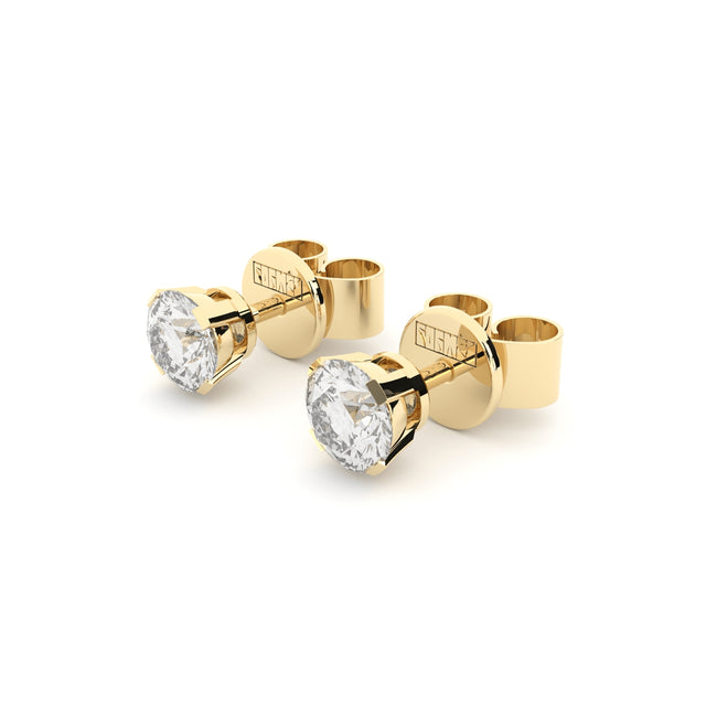 yellow luxury diamond studs handmade by Formes