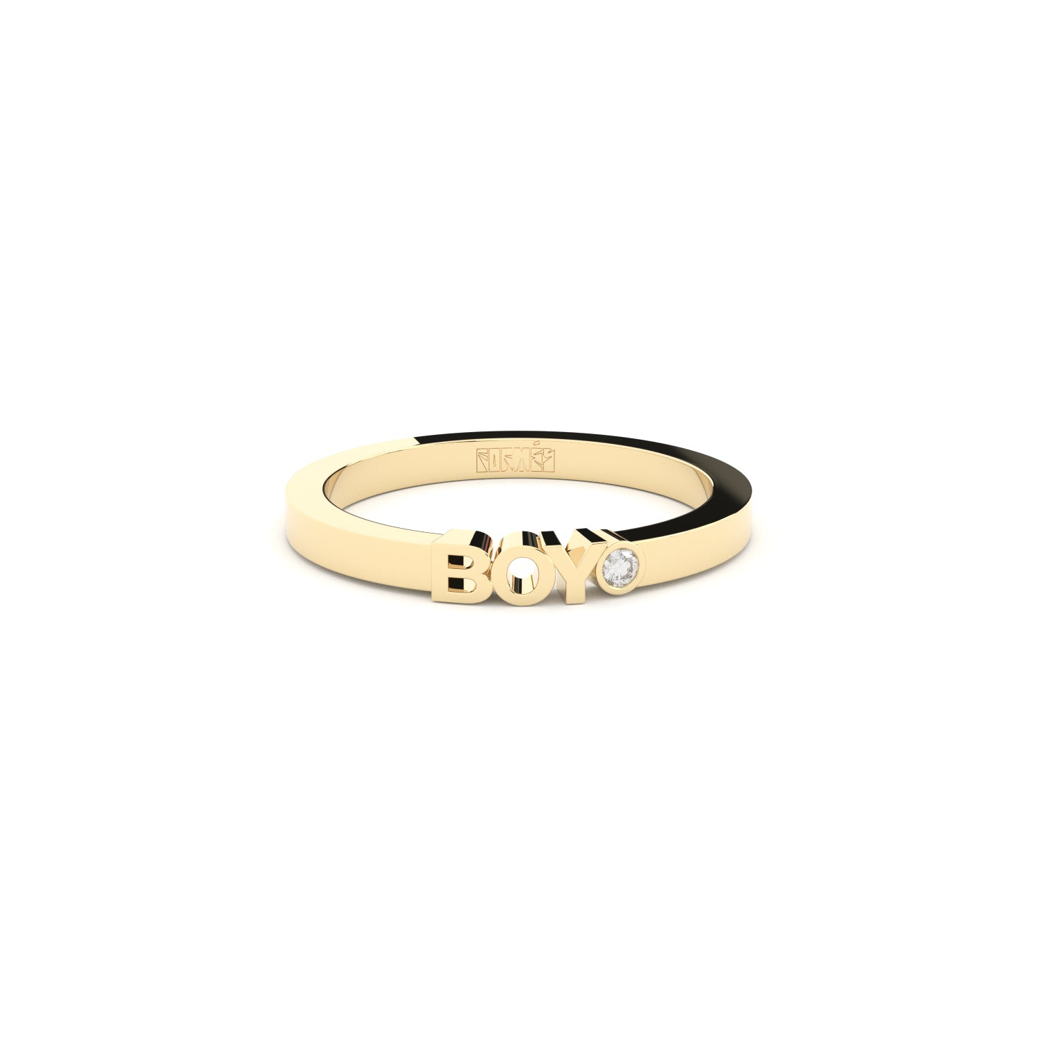 22K Gold Ring For Baby Boy - BjRi16695 - 22K Gold Ring for boys designed  with machine cuts in matte and shine finish combination.