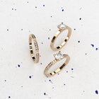 edgy square petite wedding ring from rose gold