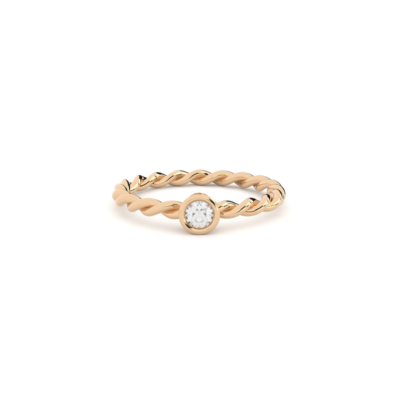 lab grown diamond twisted ring