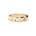 Stackable golden Love rings with lab grown diamond by Formes