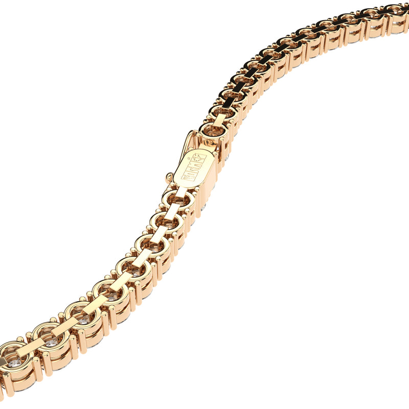 backside of tennis necklace and bracelet with lab grown diamonds by Formes