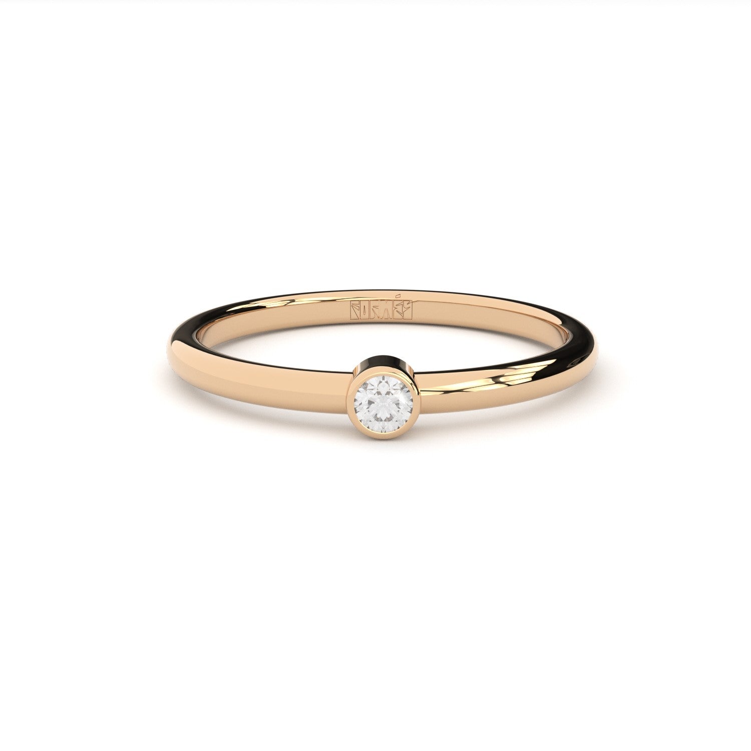 bezel set engagement ring with lab grown or natural diamonds by Formes