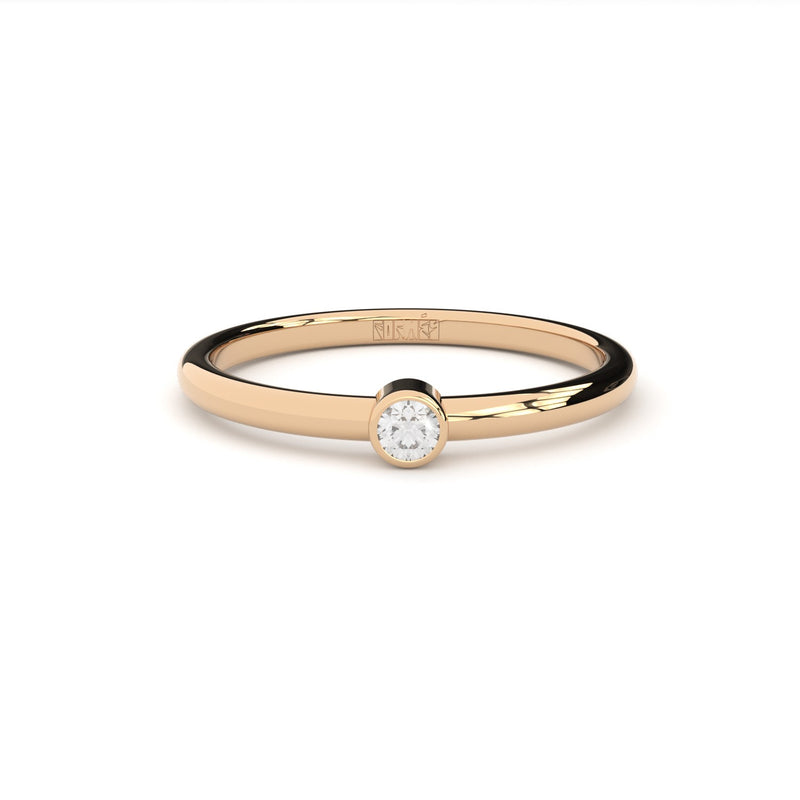bezel set engagement ring with lab grown or natural diamonds by Formes